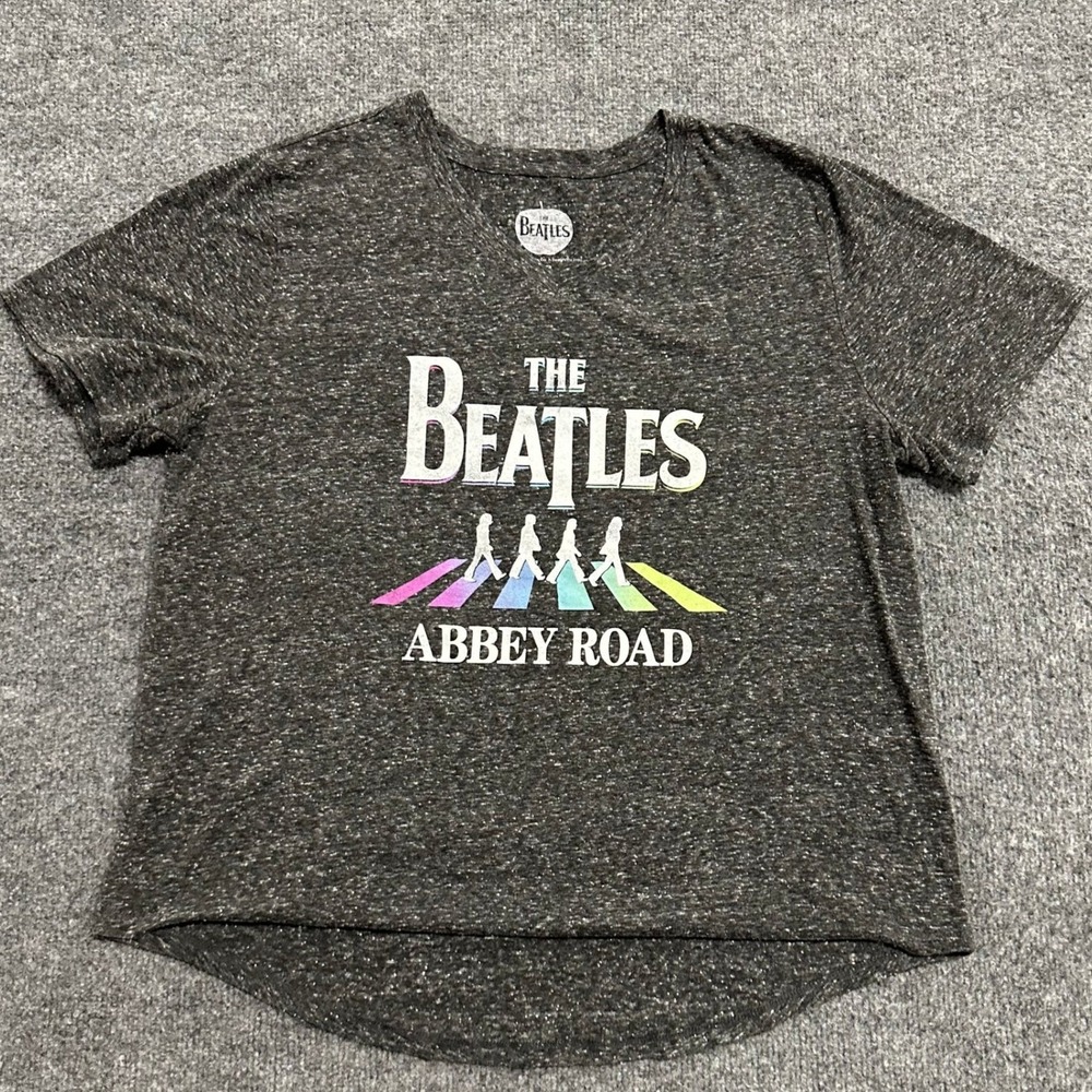 The Beatles T-Shirt Womens Size 2XL Dark Gray Heather Abbey Road Graphic Tee